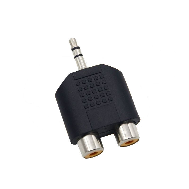 Single 3.5mm male to 2 RCA female dual splitter interface audio connector pack of 1pcs